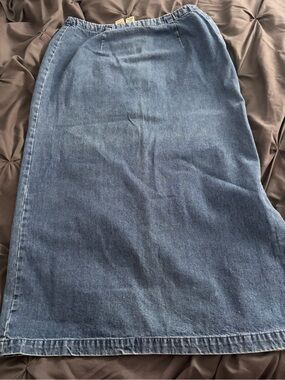 Eddie Bauer Denim Skirt Womens Long Midi Straight Jean